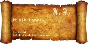 Misik Henrik névjegykártya